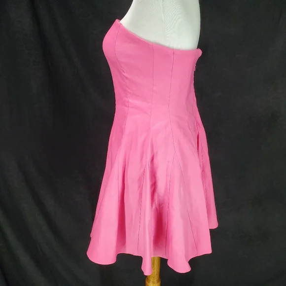 Milly Cameron Solid Linen Strapless Dress size 2 Pink Party Legally Blonde - Picture 9 of 15
